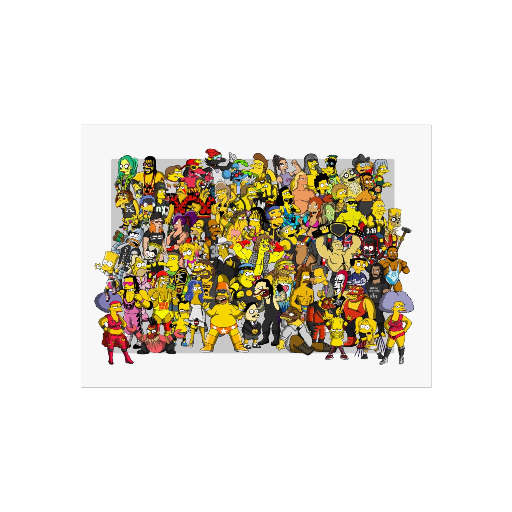 Yellow Wrestling Collage Desk Mat