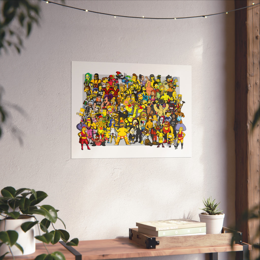 Yellow Wrestling Collage Desk Mat